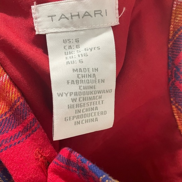 Tahari Girl's Plaid Shirt Dress - Picture 4 of 4